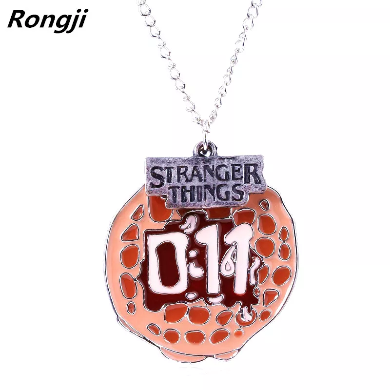 Colar Stranger Things colar charme onze waffles pingente 011 alfabeto lâmpada de parede luz 13 N257