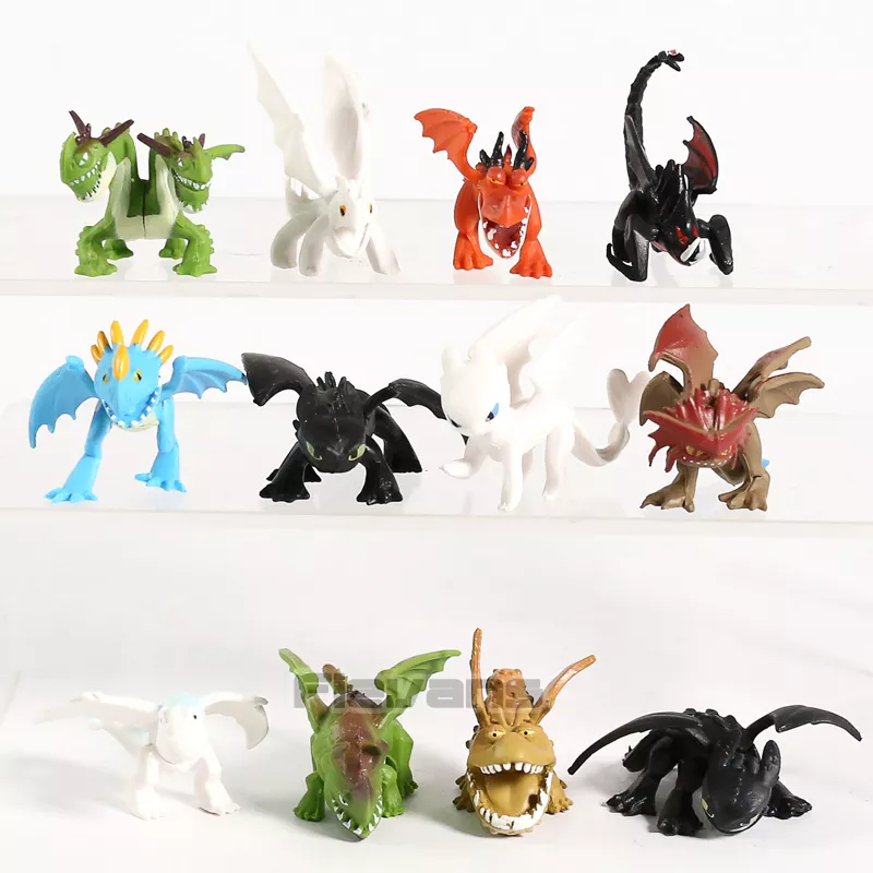 1399180424 Action Figure Set Como treinar seu dragão o mundo escondido desdentado night fury mini figuras de pvc dragão brinquedos conjunto