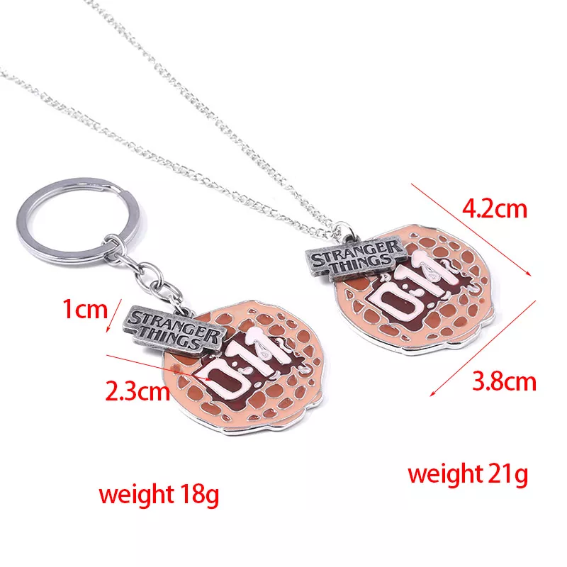 Colar Stranger Things colar charme onze waffles pingente 011 alfabeto lâmpada de parede luz 14 尺寸