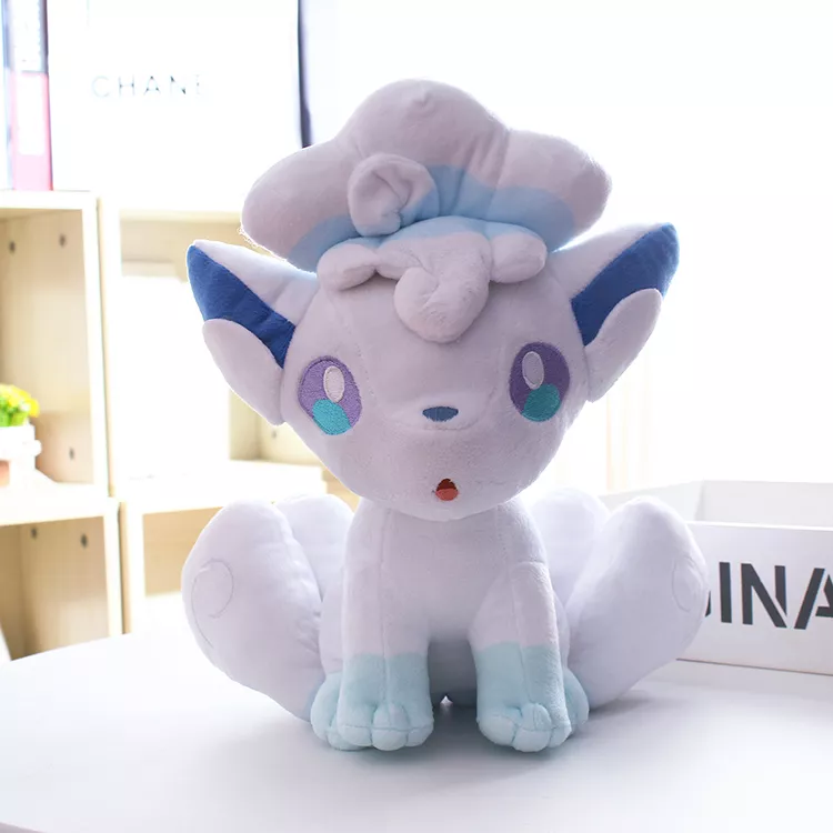 1718109681 Pelúcia Pokemon Go Sun Moon Arora Gelo E Fogo Seis Cauda Fox Plush Doll Toy