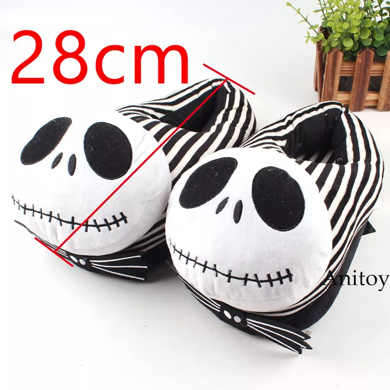 1883926036 Pantufa O pesadelo antes do natal jack skellington sapatos de pelúcia casa chinelos de inverno para as mulheres homens brinquedos de pelúcia 28cm