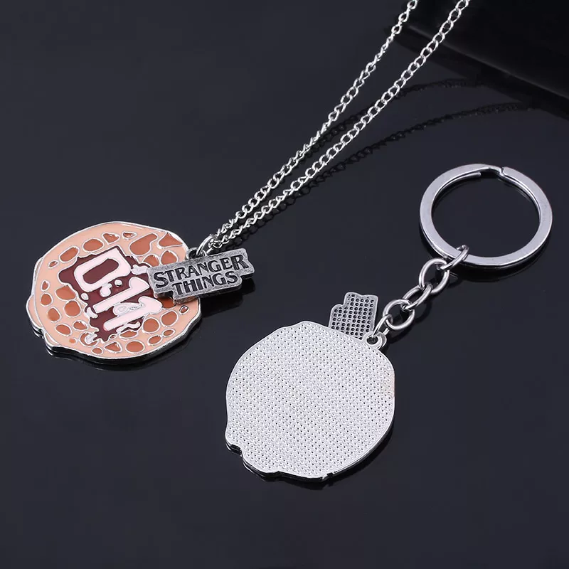 Colar Stranger Things colar charme onze waffles pingente 011 alfabeto lâmpada de parede luz 11 IMG_9961