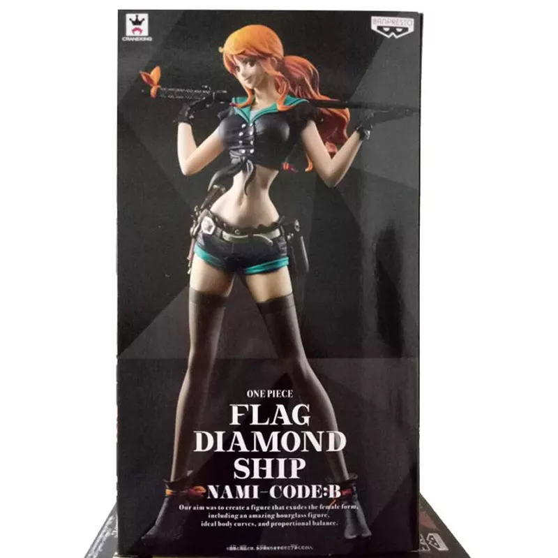 307359255 Action Figure Anime One Piece diamante bandeira navio nami código: b pvc figura brinquedo collectible modelo