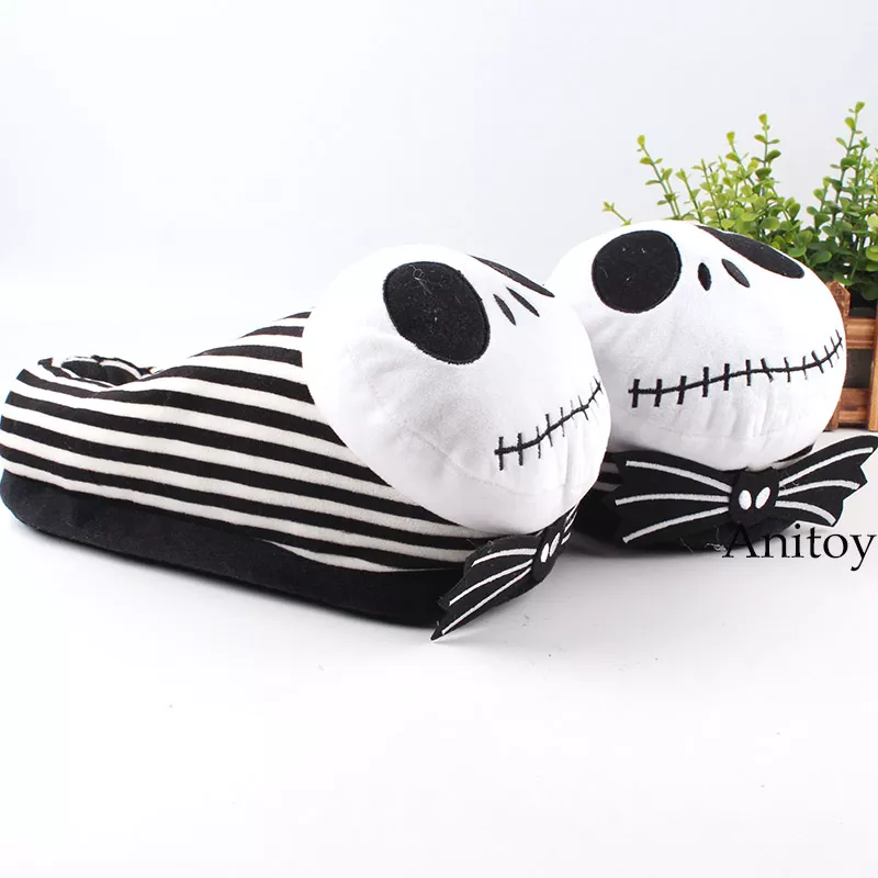 446331802 Pantufa O pesadelo antes do natal jack skellington sapatos de pelúcia casa chinelos de inverno para as mulheres homens brinquedos de pelúcia 28cm