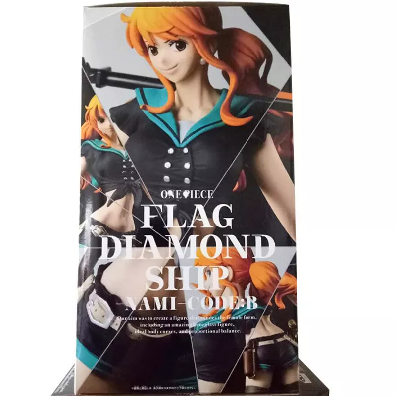 587317605 Action Figure Anime One Piece diamante bandeira navio nami código: b pvc figura brinquedo collectible modelo