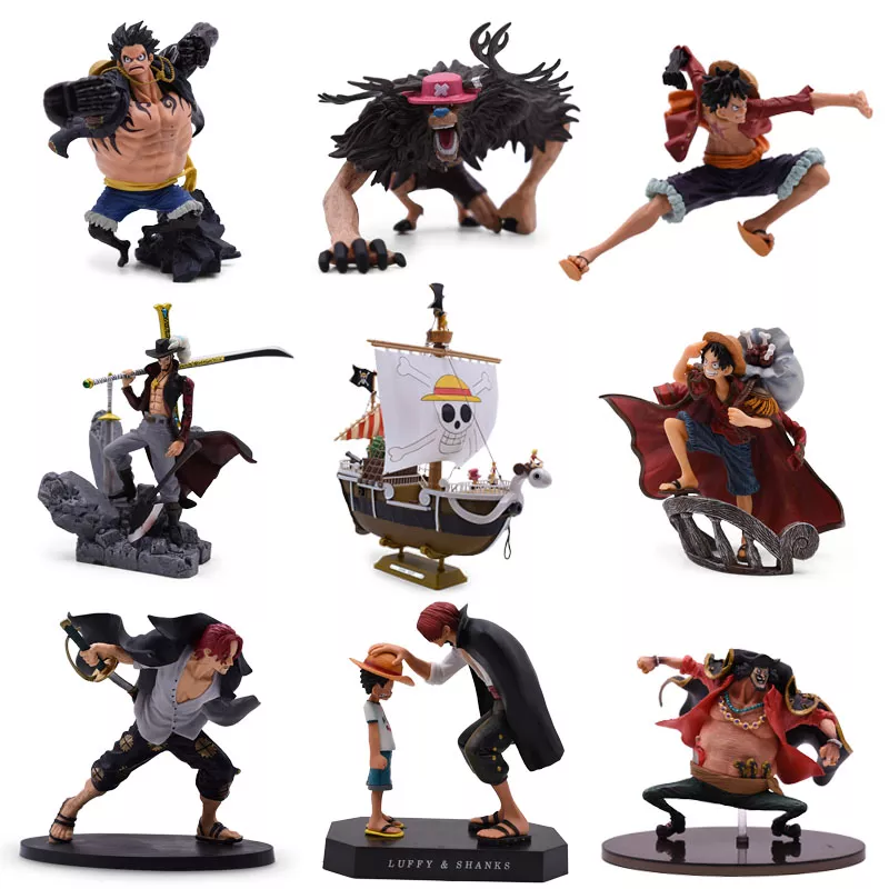 618791348 Action Figure anime One Piece guarda-chuva luffy modelo dos desenhos animados boneca pvc figura de ação brinquedo para crianças coleção presente aniversário