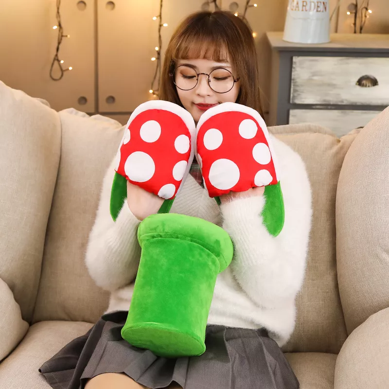 820646059 Pantufa Japan Super Mario Bros Piranha Decoration Flower Cosplay Shoes Autumn&Winter Plush Slipper Men Women Home Shoes Xmas Gifts