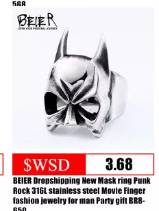941960961 Anel Star Wars The Mandalorian personality fashion stainless steel ring BR8-607