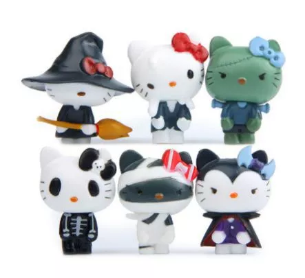 06 Peças/set Action Figure Hello Kitty 4cm