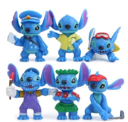 06 pecas set action figure stitch 6 Peças/set Action Figure Doraemon Doces