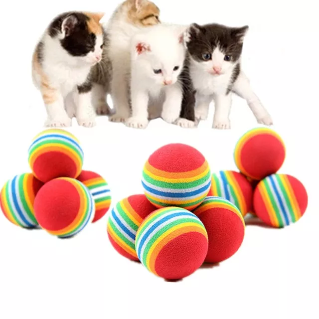 1 5 10pcs rainbow ball cat toy colorful ball interactive pet kitten scratch natural New Pet Product Dog Cat Food Bowls Stainless Steel Anti-skid Dogs Cats Water Bowl Pets Drinking Feeding Bowls Tools Supplies B10