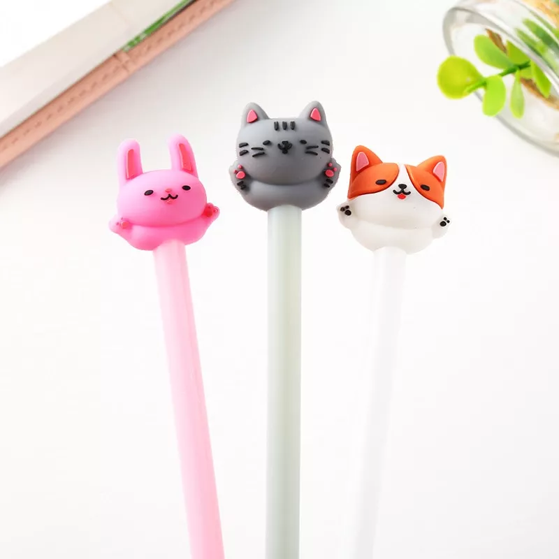 1 pc bonito kawaii gato gel caneta 0.5mm dos desenhos animados de plastico preto 3,8l alimentadores automáticos do cão garrafa de água plástica para a bacia do gato que alimenta e que bebe o distribuidor de água do cão para gatos que alimentam bacias