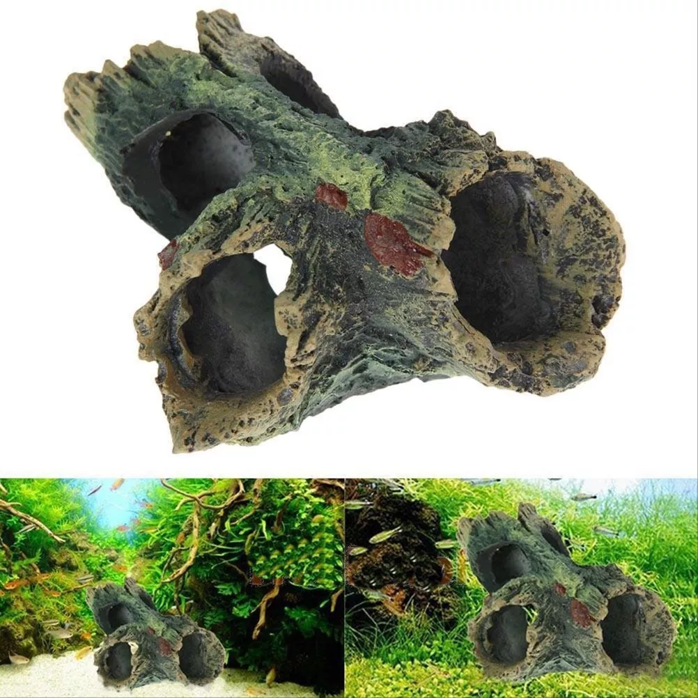 1 pc livre de poluição natural não tóxico decorativo resina aquário árvore tronco decoração para camarão aquário peixes tanque