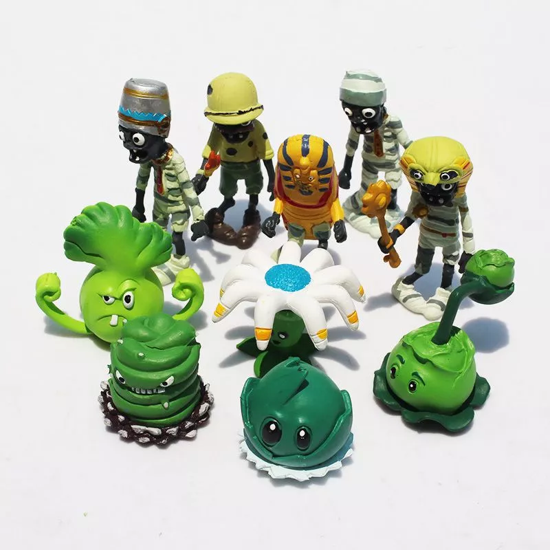 10 Peças Action Figure PVZ Plant VS Zombie 3-10cm