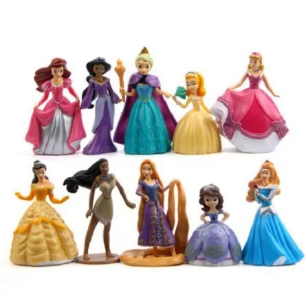 10 Peças/set Action Figure Princesas Disney