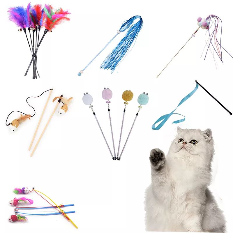 10 style cat toys plastic kitten interactive stick funny cat fishing rod game wand Soft Silicone Dog Cat Pet brush Glove Cat cleaning Gentle Efficient Cat Grooming Glove Dog Bath Supplies Pet Glove combs