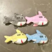12cm, brinquedo enchido do luxuoso do tubarão do presente da corrente chave boneca, brinquedo pequeno do luxuoso do miúdo