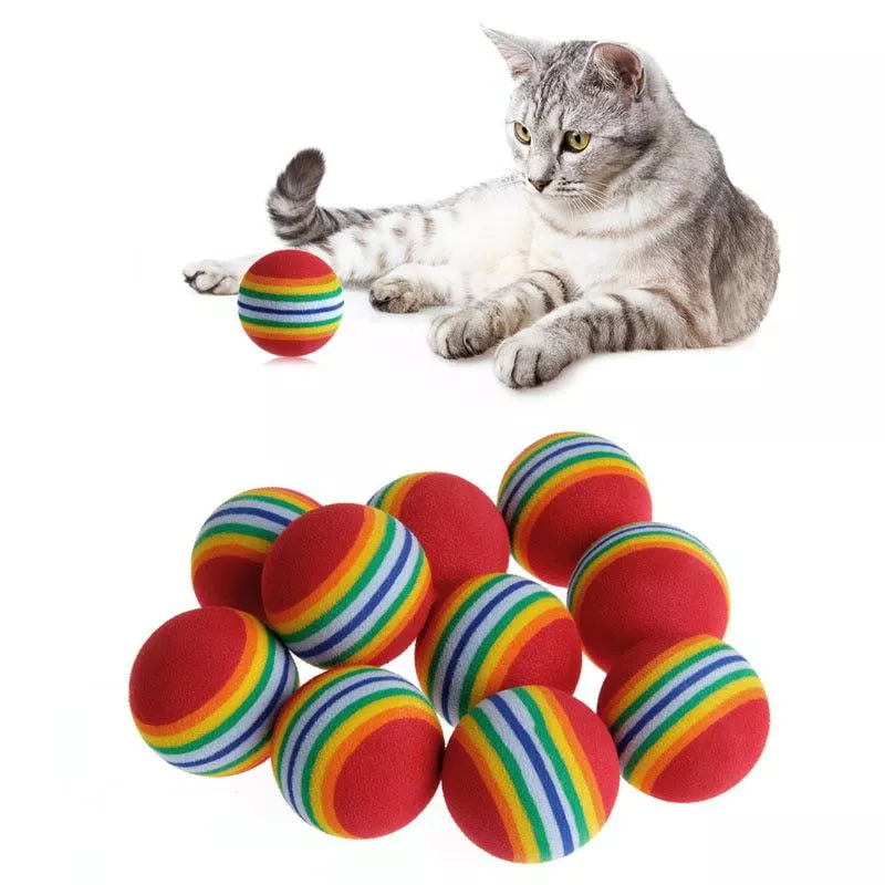 Bola colorida gato brinquedo bola eva material espuma bola de algodão pet  brinquedo bola pequeno cão suprimentos jogos para cães interativos  brinquedos do cão - AliExpress