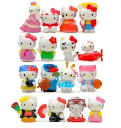 16 Peças/set Action Figure Hello Kitty 2cm