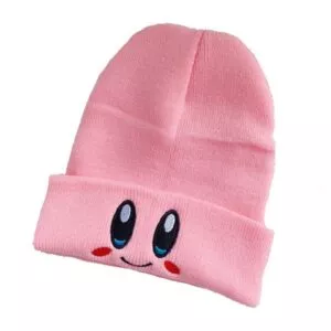 1pc novo adorvel anime kirby elstico dos desenhos animados bon inverno manter quente bordado chapu d 1005001839590587 5998 Touca Kirby elástico dos desenhos animados boné inverno manter quente bordado chapéu de malha brinquedos de pelúcia para crianças presente aniversário da menina