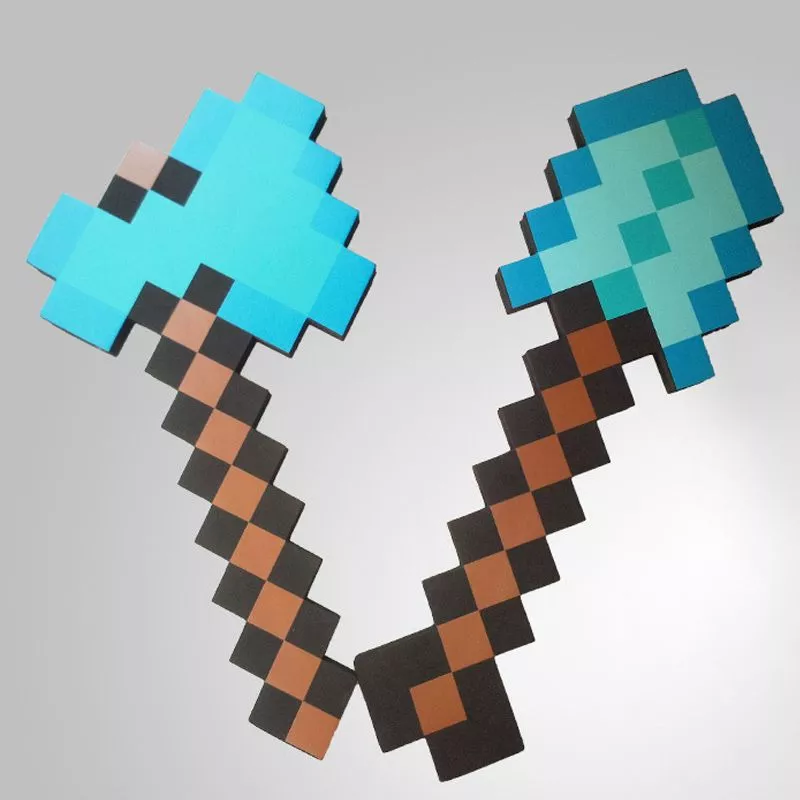 2 pecas minecraft espada azul axe shovel 40 45cm Camiseta Marvel Cosplay Uniforme Capitão América