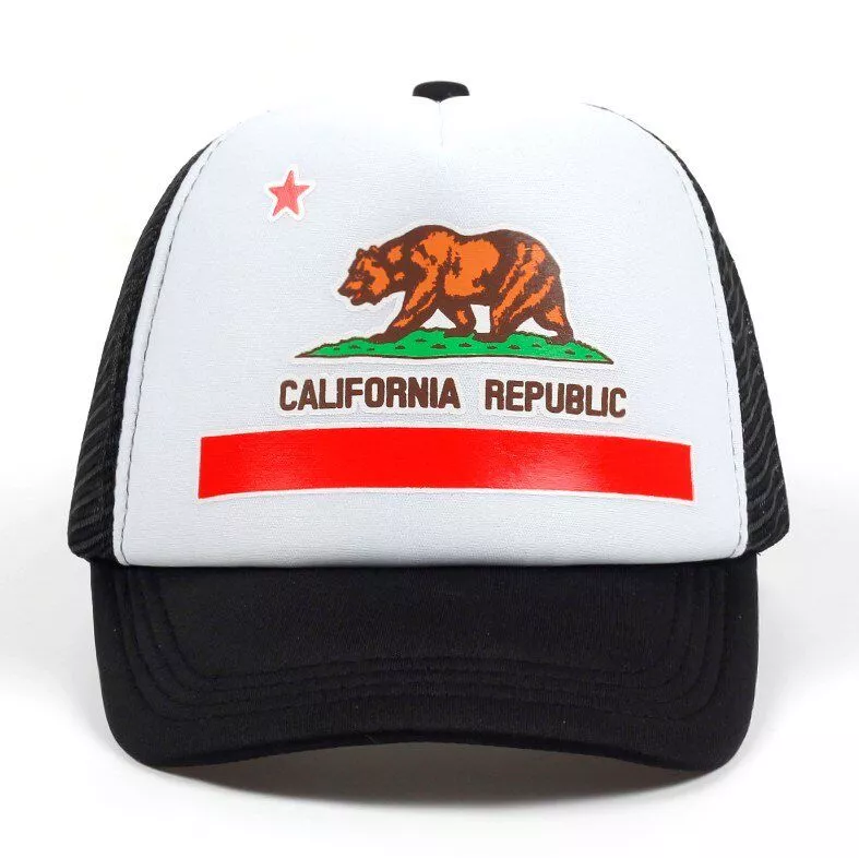 2018_Nova_Chap_u_Do_rucker_Calif_rnia_Bandeira_Snapback_Cap_Malha_ver_o_Retro_Calif
