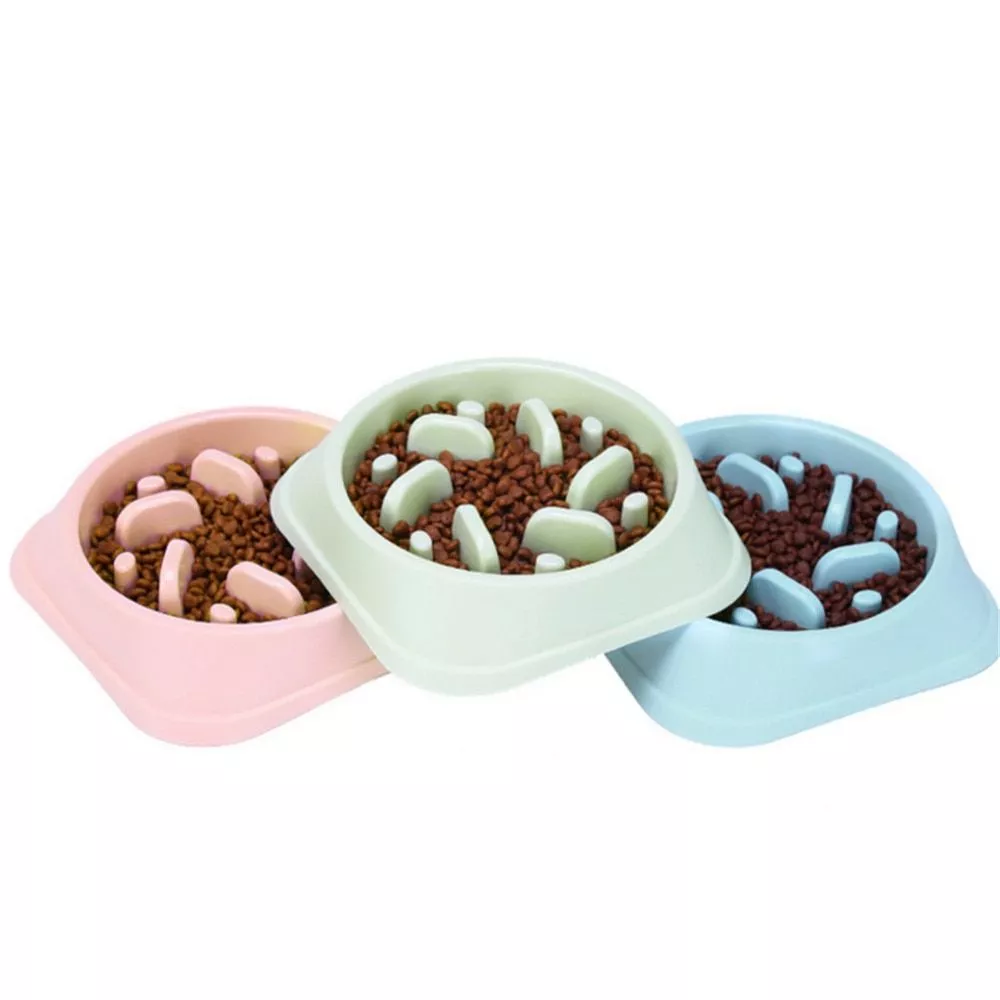 2019-new-pet-dog-bowl-slow-feeder-plastic-anti-choking-puppy-cat-eating-dish-bowl