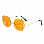 Óculos sem moldura óculos de sol das mulheres dos homens festa em casa engraçado smiley lua metal óculos de sol novo gradiente oceano lente uv400
