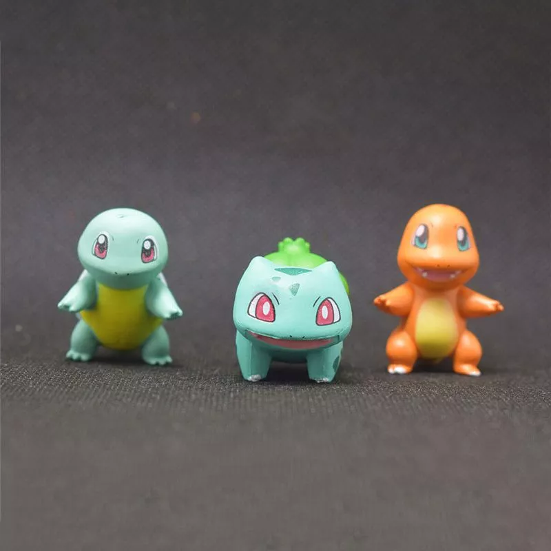 3 Peças Action Figure Anime Pokémon Squirtle Bulbasaur Charmander 2-3cm 34
