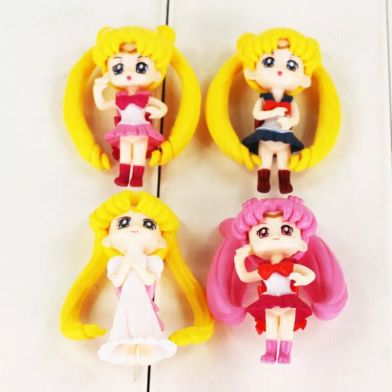 4 pecas action figure anime sailor moon 6cm 88 09 Peças/set Action Figure Gato