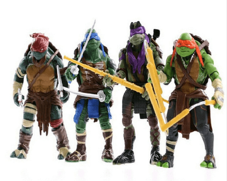 4 Peças Action Figure Teenage Mutant Ninja Turtles Tartarugas Ninjas 15cm