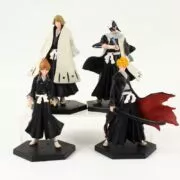 Action Figure Bleach Anime 4 pçs/lote 12cm Figuras Lixívia Kurosaki Ichigo Kuchiki Byakuya Orihime Inoue Abarai Anime Brinquedos Modelo