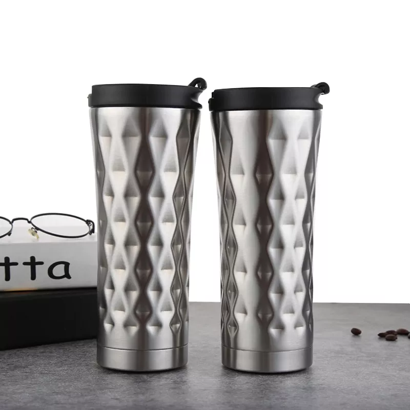 500 ML da Caneca De Café Xícara de Café de Aço Inoxidável New Criativo Diamante Balão de Vácuo Isolado Garrafa de Água Caneca do Curso do Presente Personalidade