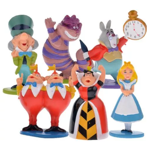 6 Peças Action Figure Disney Alice no País das Maravilhas