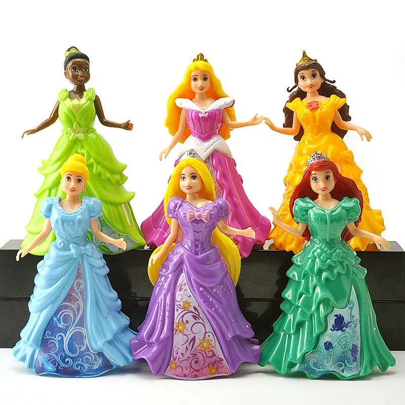 6 pecas action figure princesas disney 12cm Set 5pcs Action Figure Princesas Disney 12cm