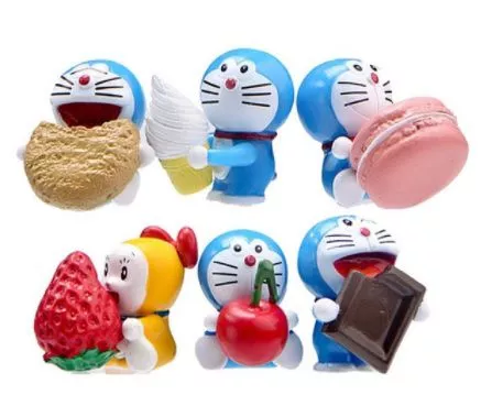 6 Peças/set Action Figure Doraemon Doces