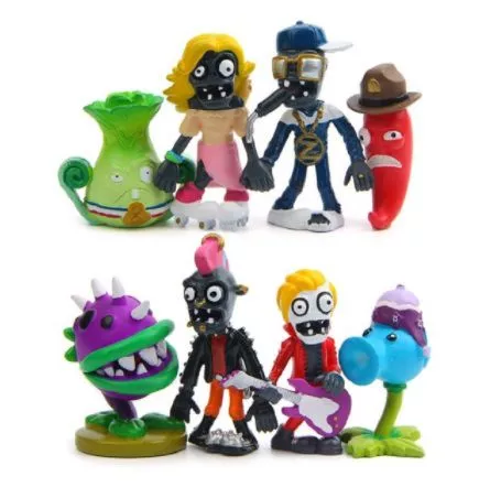 8 pecas set action figure plantas vs zombies 6 09 Peças/set Action Figure Gato