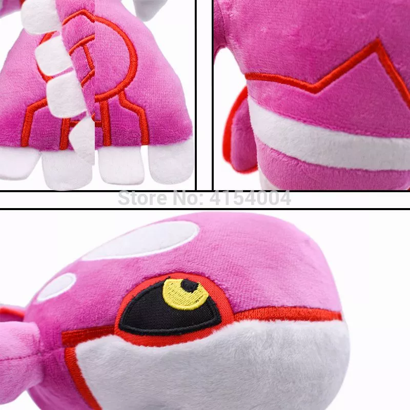 29cm bonito brilhante kyogre brinquedo de pelúcia pokemon rosa kyogre  boneca coletar plushies casa deocr presentes de natal para fãs da criança  alta qualidade