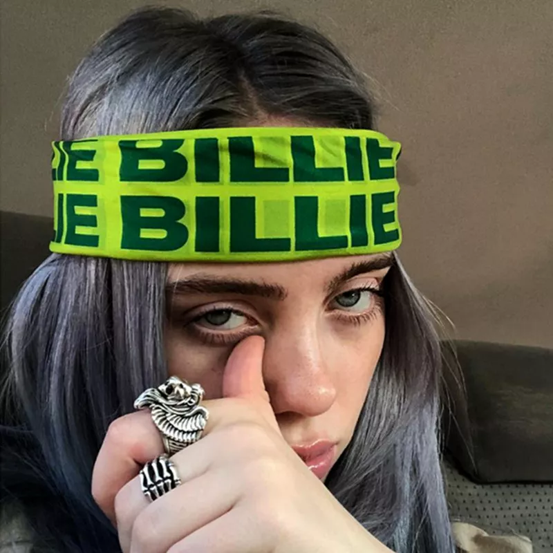 Billie-Eilish-Bandana-Headband-Faixa-de-Cabelo-Cosplay-Headwear-Hop-Leno-Quadrado-Verde-4000114751483-2