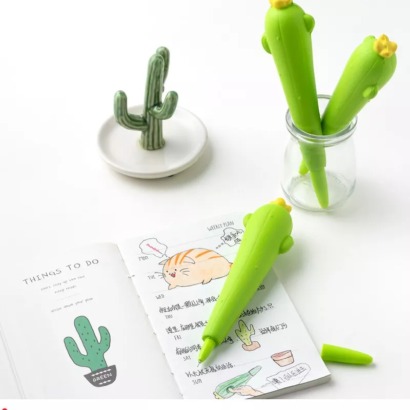 cactus-pressao-reduzindo-squeeze-macio-gel-caneta-marcador-de-tinta-caneta-escola
