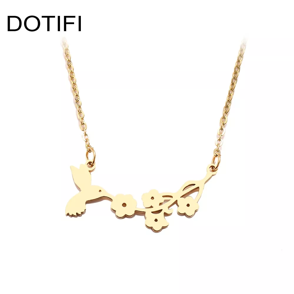 dotifi-stainless-steel-necklace-for-women-man-bird-and-flower-gold-and