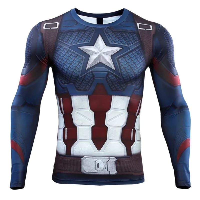 Endgame_4_Vingadores_capit_o_Am_rica_3D_Impresso_camisetas_Homens_Camisa_De_Compress_o_Traje