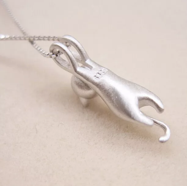 fashion-real-925-sterling-silver-lovely-long-chain-cat-choker-necklaces-for