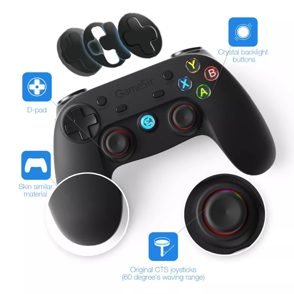 T3 controle para jogos sem fio bluetooth ,2.4g usb para Android