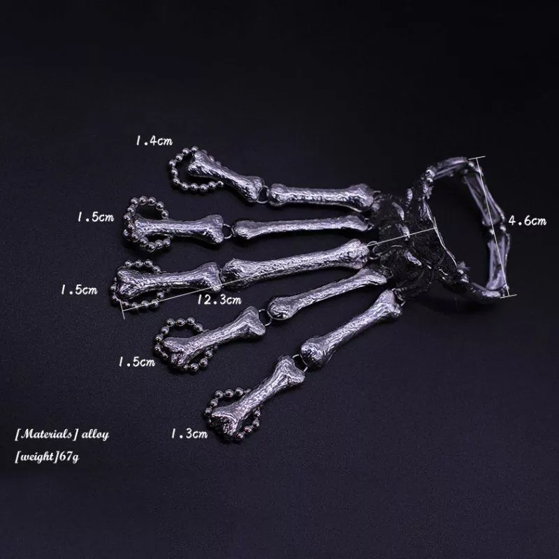 luva-halloween-props-gift-fun-nightclub-party-punk-finger-bracelet-gothic-skull