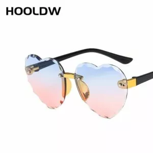 Hooldw moda crianas culos de sol legal crianas meninos meninas viagem anti uv culos uv400 proteo msc 4000891757871 3366 Óculos Small Rimless Cat Eye Sunglasses Women Vintage Punk Sun Glasses Unique Lightning Eyeglasses For Female Retro Lunette UV400