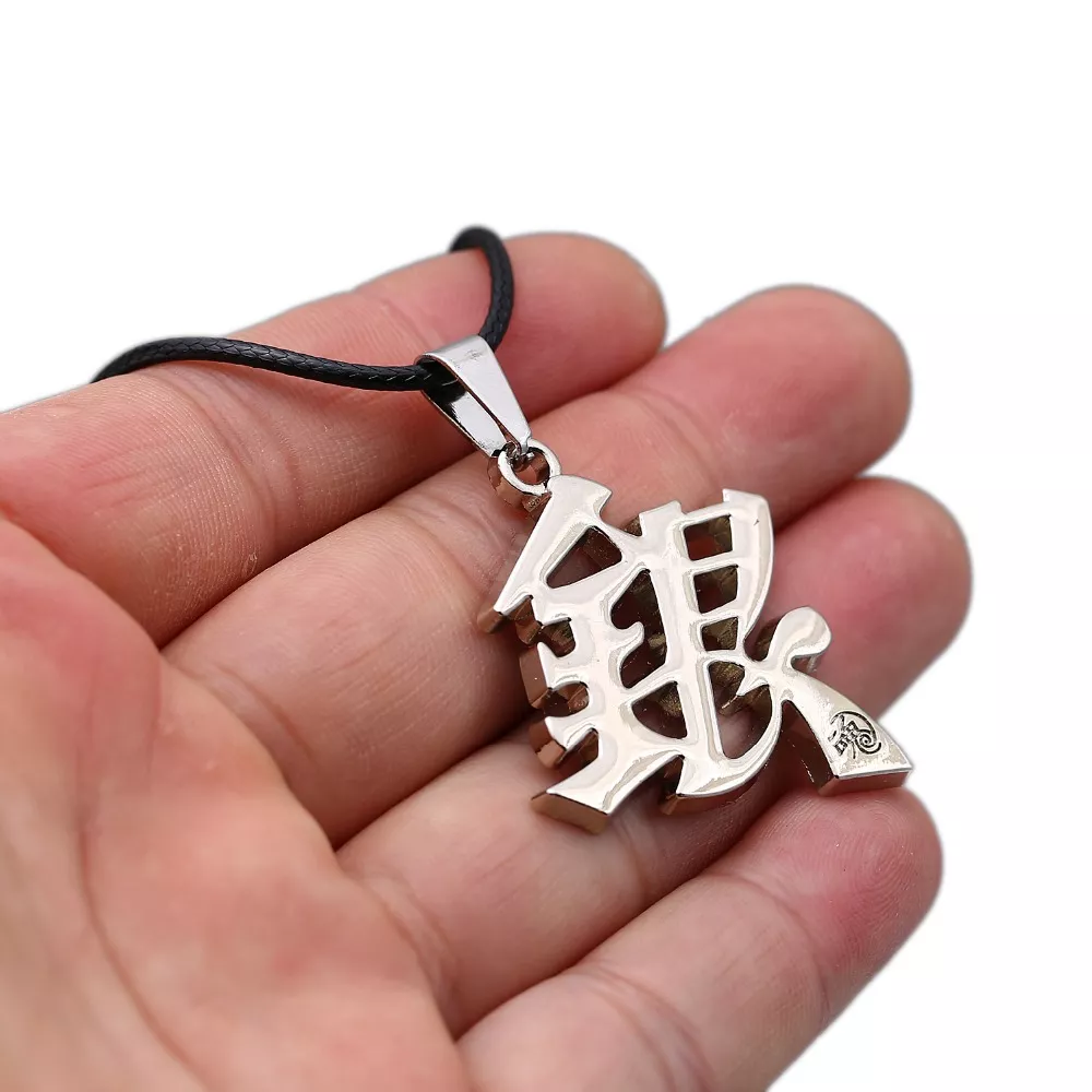 colar-anime-gintama-jewelry-fashion-choker-necklace-silver-chinese-characters-pendant