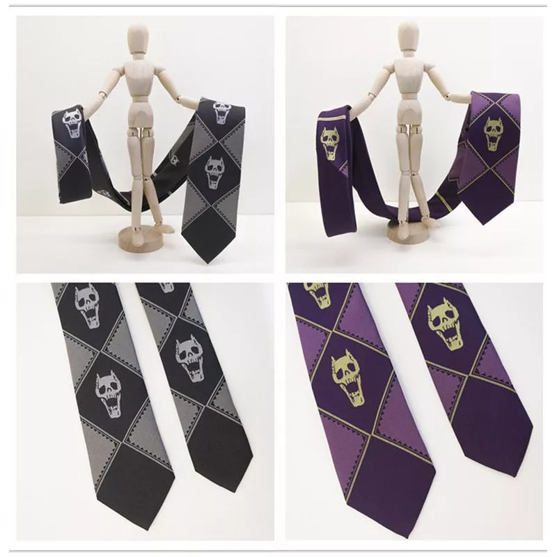 JoJo Bizarre Adventure KILLER QUEEN Kira Yoshikage Skull Neck Tie Cosplay Costumes 32963272751 1 lazied populares desktop2