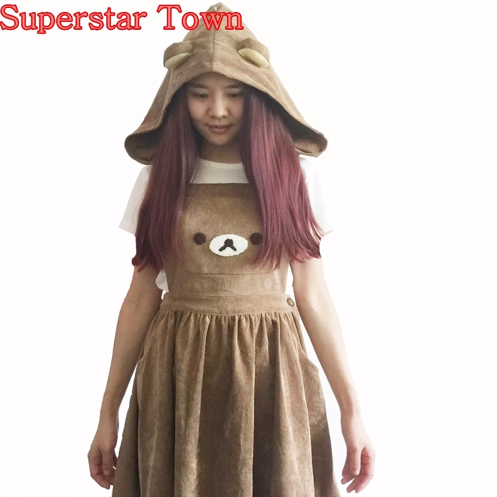 🔥 Kawaii Relaxar Urso Macacão Vestido Urso Bordado Lolita Rilukkuma Saia  Geral Chapéu Japonês Kawaii Roupas Bonito Harajuku Saias - Geek  Magazine.com.br