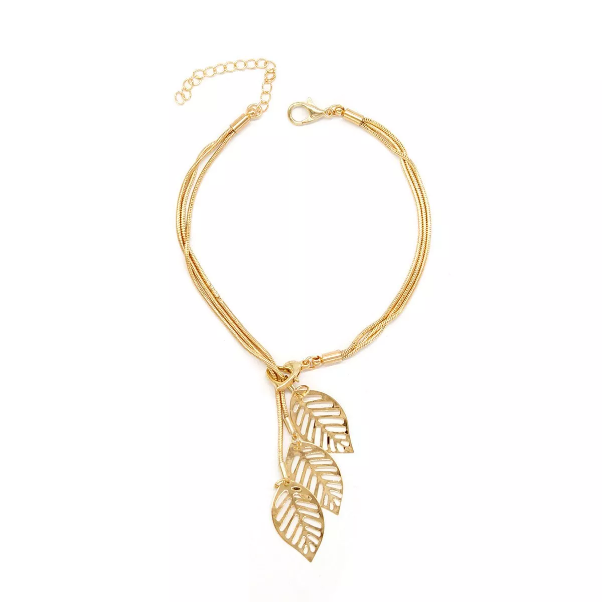 pulseira-moda-feminina-joias-ouro-malha-de-arame-liga-pulseira-oco-folha